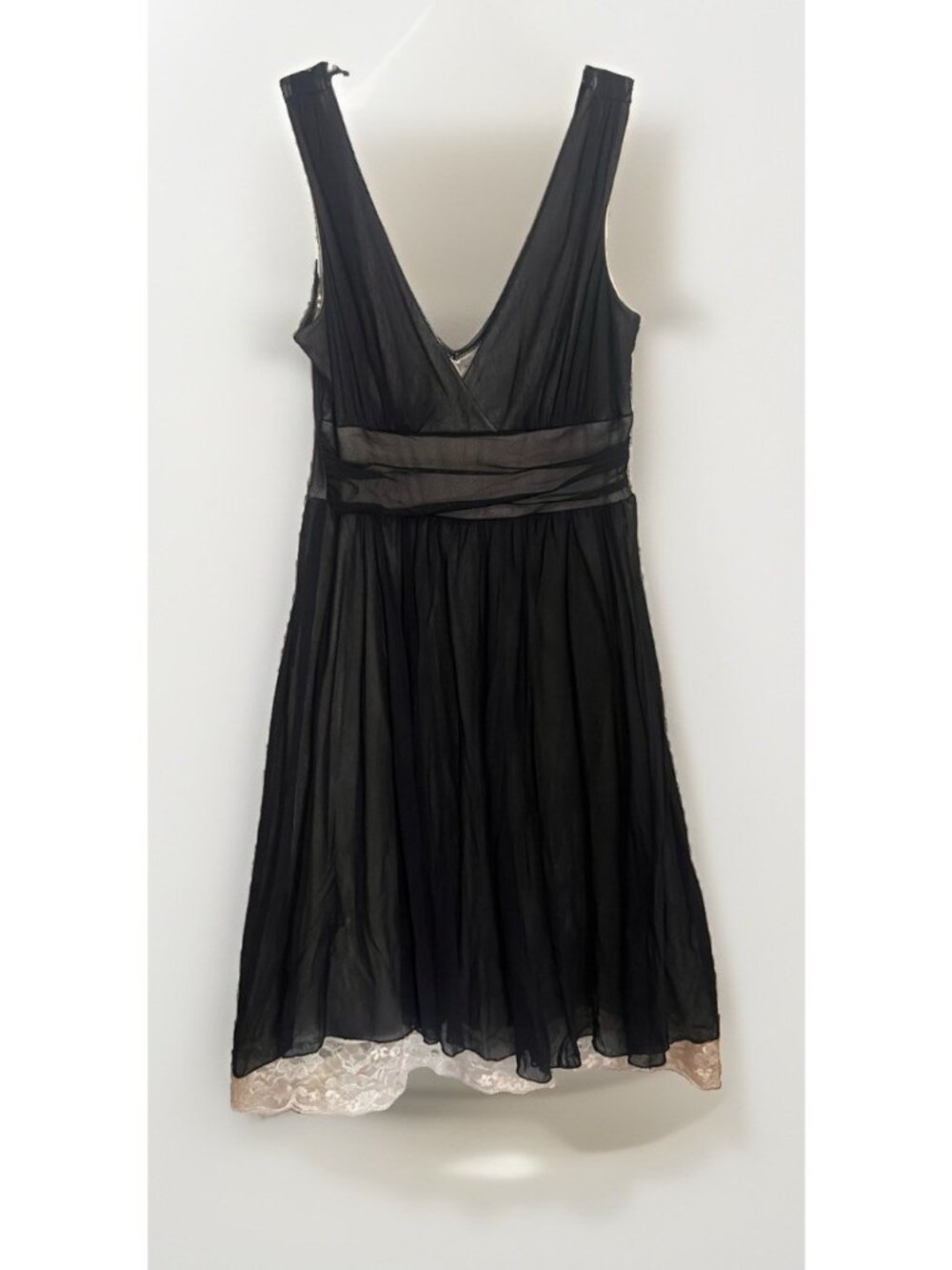 Vintage City Triangles M Y2K Black Layered Lace Mesh Midi Whimsygoth Dress. I